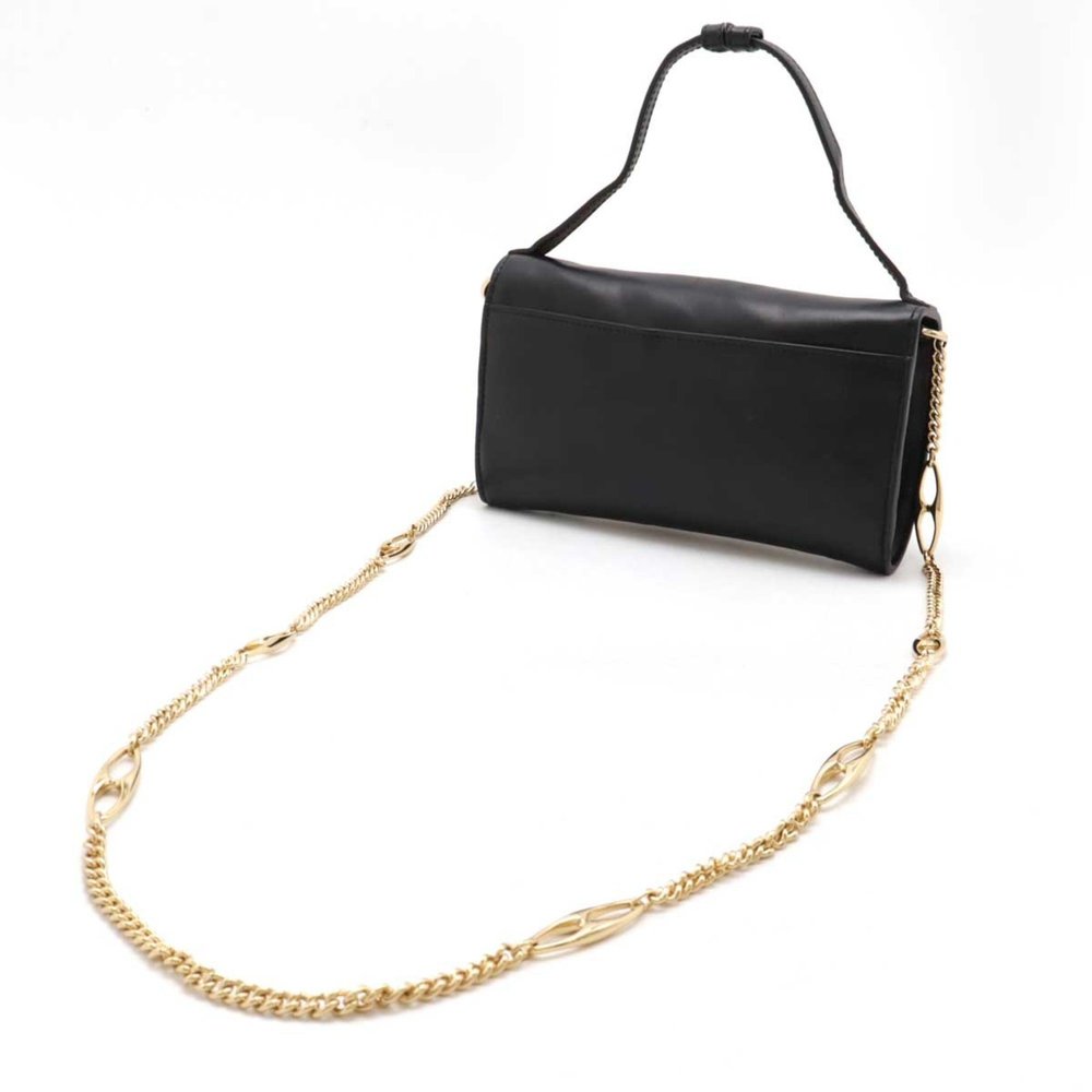 GUCCI Zumi Chain Shoulder Bag Pochette Handbag Leather Black 564718 - Picture 3 of 9